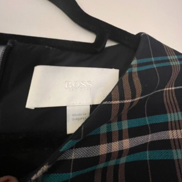 NWOT BOSS by Hugo Boss Daela Plaid Stretch Cotton Sheath Dress $445 – Size 8 - Picture 5 of 8